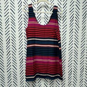 Joie Loose Striped Silk Sleeveless Dress - M
